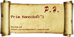 Prim Hannibál névjegykártya